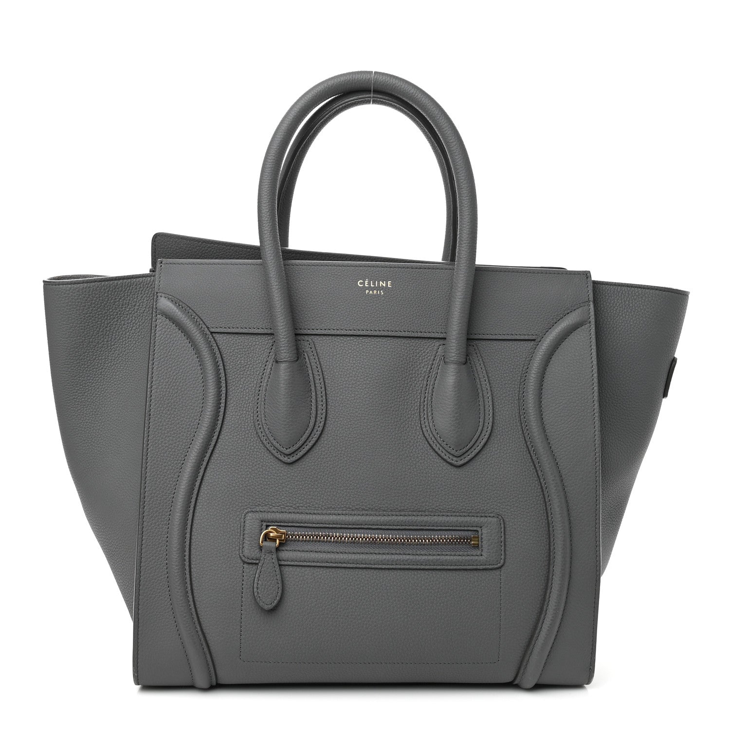 Celine Drummed Calfskin Mini Luggage Kohl 1 of 9