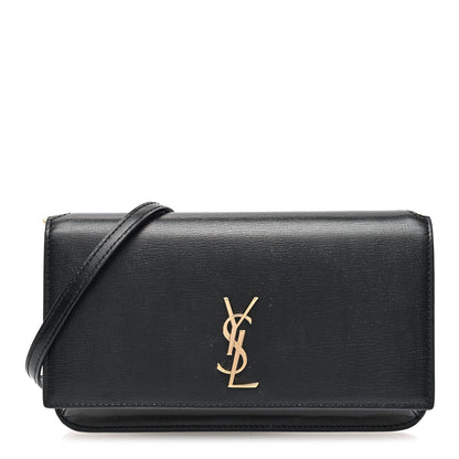Saint Laurent Smooth Calfskin Monogram Phone Holder Crossbody Black 1 of 9