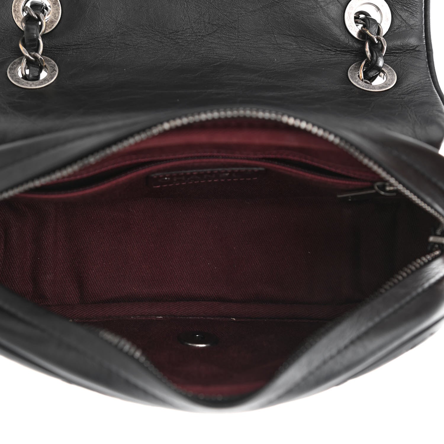 Chanel Aged Calfskin Quilted Small Easy Flap Black 5 of 10