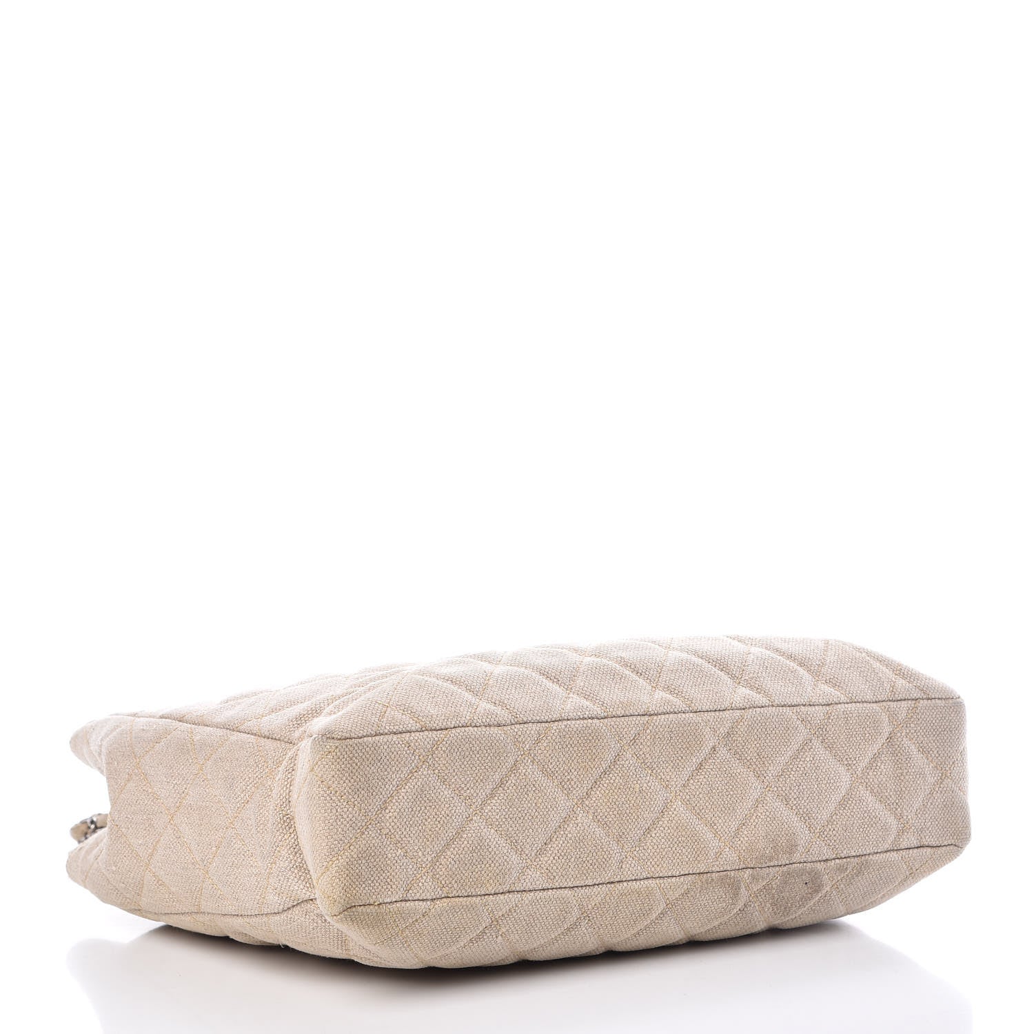Chanel Canvas Quilted CC Shopping Tote Beige 4 of 13