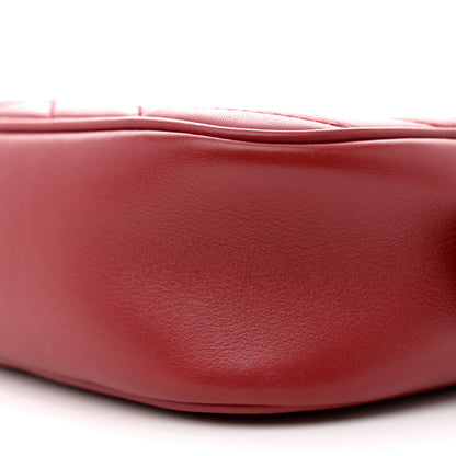 Gucci Calfskin Matelasse Mini GG Marmont Chain Shoulder Bag Hibiscus Red 12 of 13