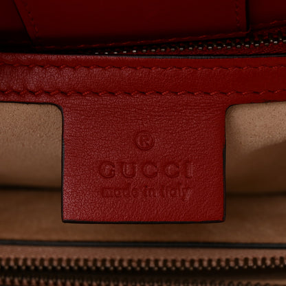 Gucci Calfskin Matelasse Small GG Marmont Tote Hibiscus Red 5 of 9