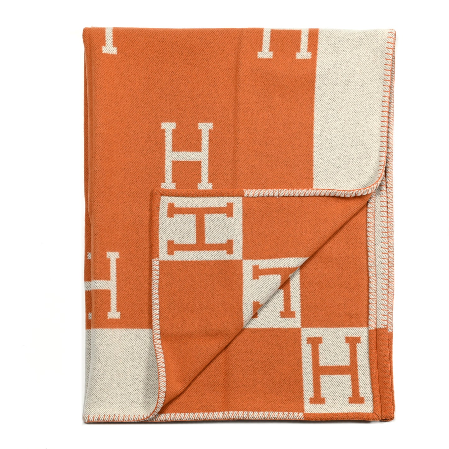 Wool Cashmere Signature Classic Avalon Blanket Ecru Potiron