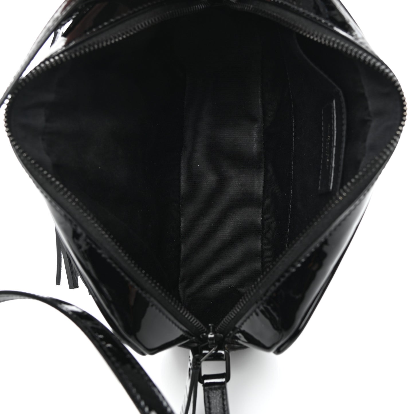 Patent Calfskin Matelasse Monogram Lou Camera Bag Black