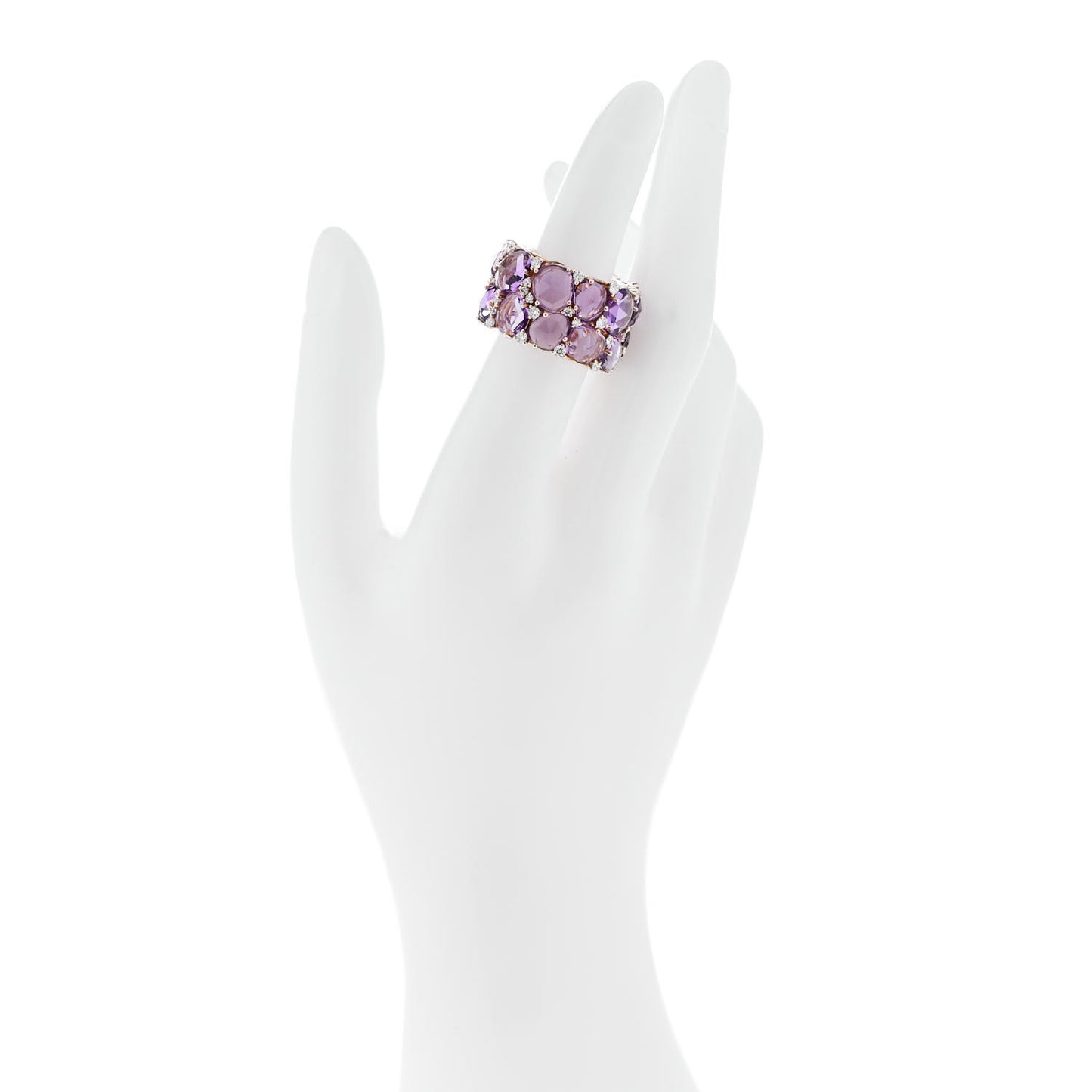 18K Rose Gold Diamond Amethyst Lulu Ring 52 6