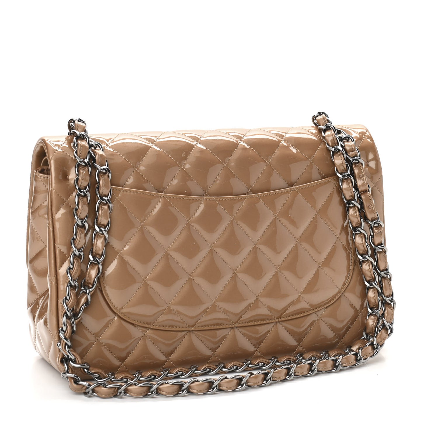 Patent Quilted Jumbo Double Flap Bronze