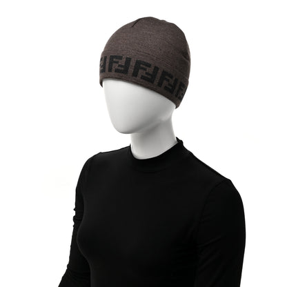Fendi Wool Knit Zucca Beanie Tortora 2 of 5
