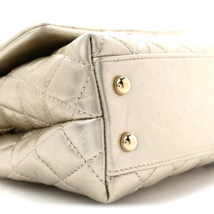 Chanel Metallic Aged Calfskin Quilted Mini Coco Handle Flap Gold 9 of 11