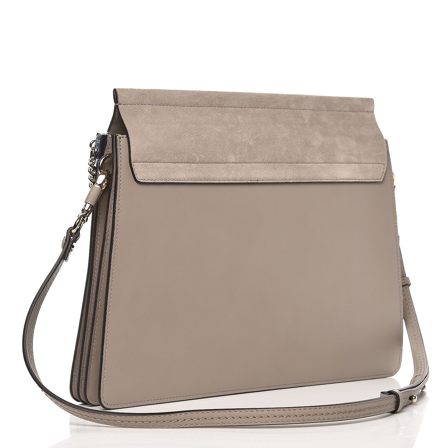 Chloe Calfskin Suede Medium Faye Shoulder Bag Motty Grey 3 of 7