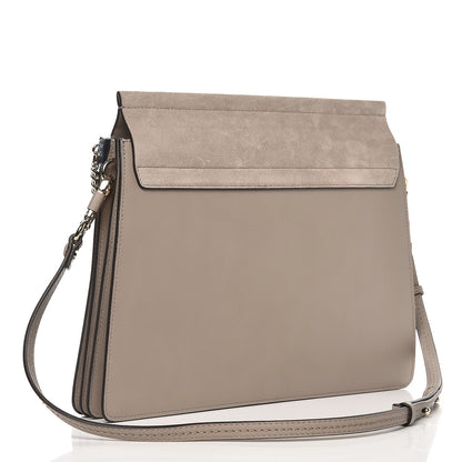 Chloe Calfskin Suede Medium Faye Shoulder Bag Motty Grey 3 of 7