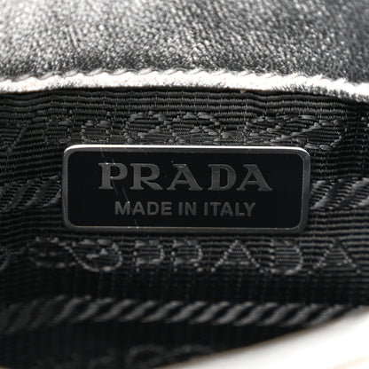 Prada Spazzolato Mini Cleo Flap Adjustable Strap Shoulder Bag Silver 6 of 10