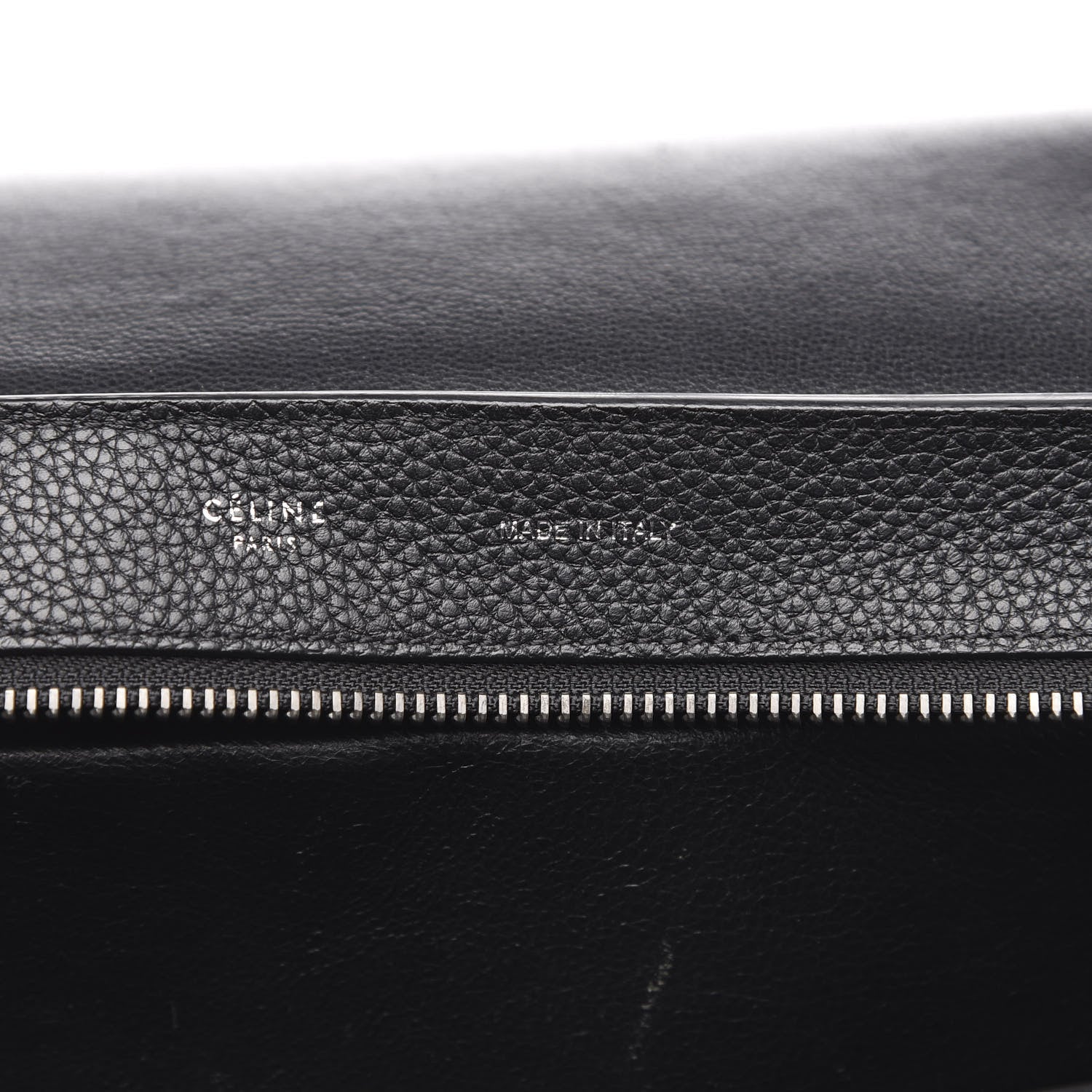 Celine Drummed Calfskin Suede Medium Trapeze Black 6 of 10