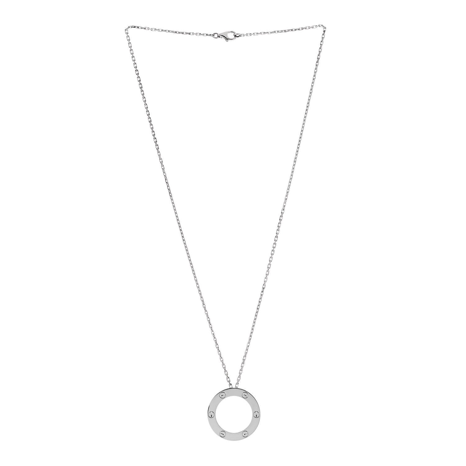 Cartier 18K White Gold LOVE Pendant Necklace 3 of 5