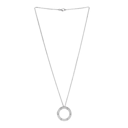 Cartier 18K White Gold LOVE Pendant Necklace 3 of 5