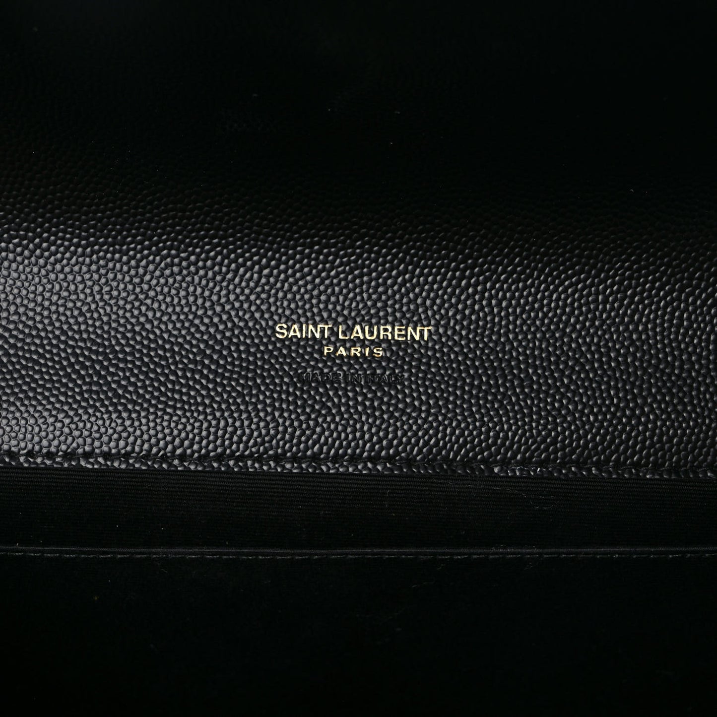 Grain De Poudre Matelasse Chevron Monogram Envelope Clutch Black