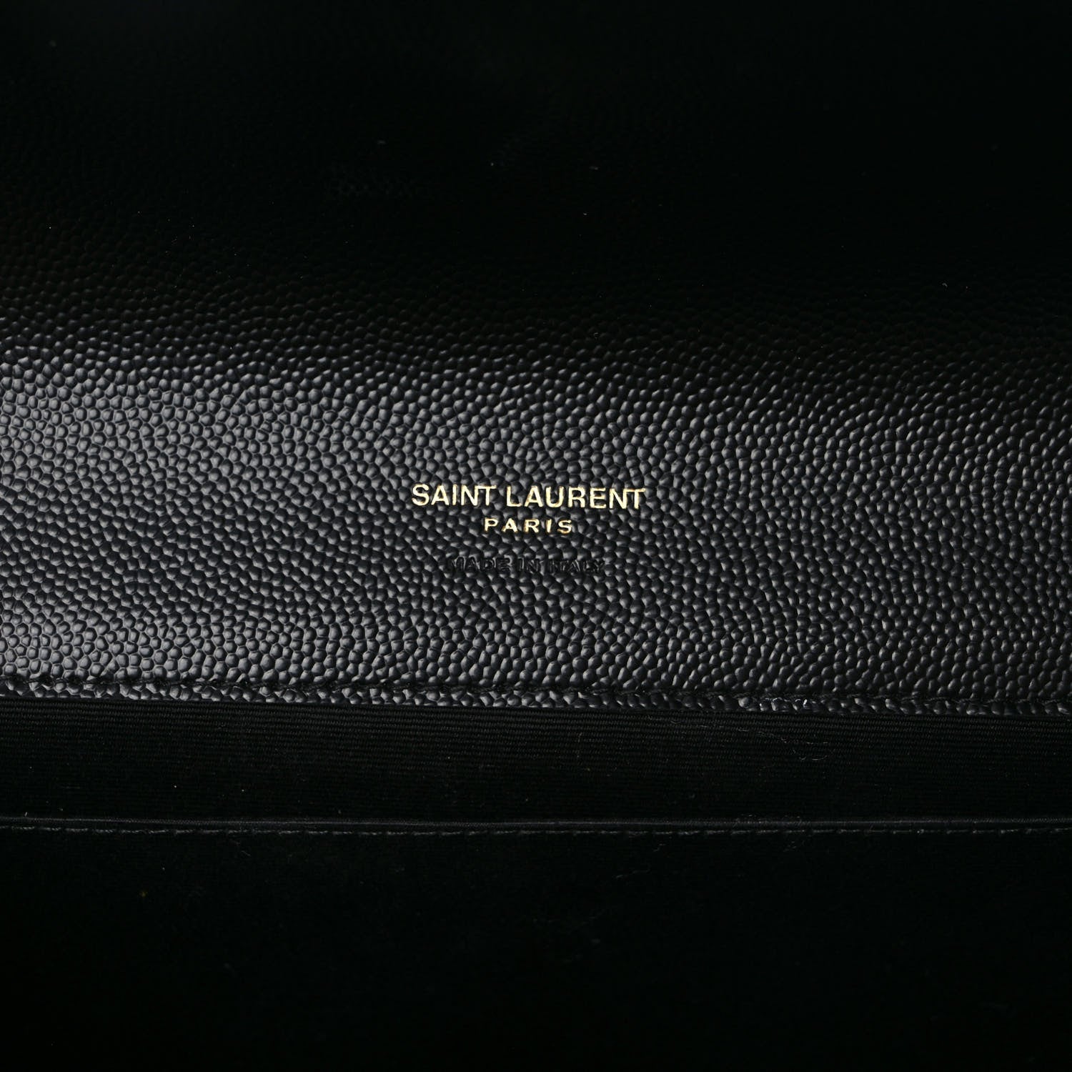 Saint Laurent Grain De Poudre Matelasse Chevron Monogram Envelope Clutch Black 6 of 8
