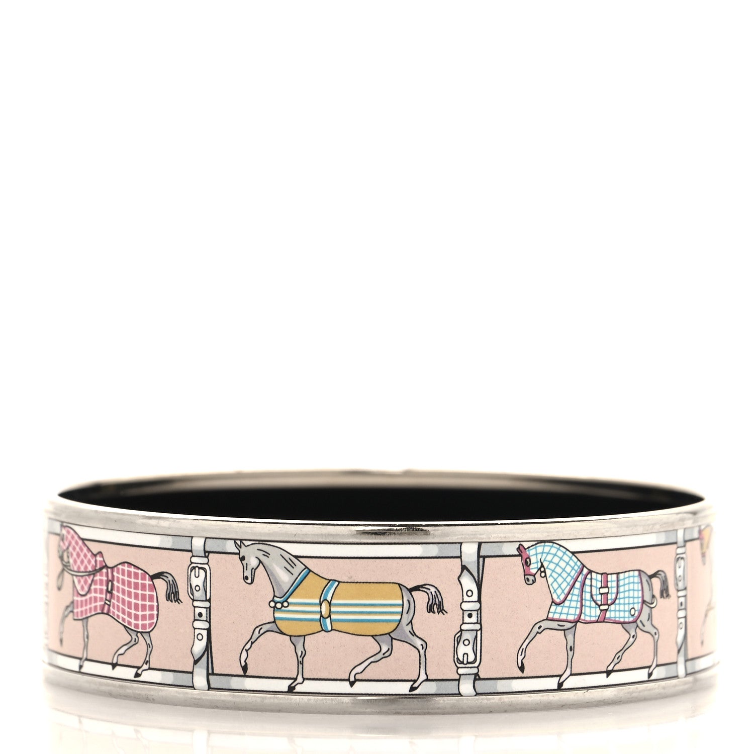 Hermes Enamel Printed Wide Tenues Et Couvertures Bracelet 70 3 of 5