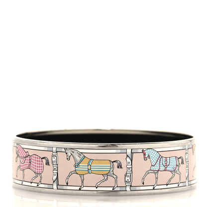 Hermes Enamel Printed Wide Tenues Et Couvertures Bracelet 70 3 of 5