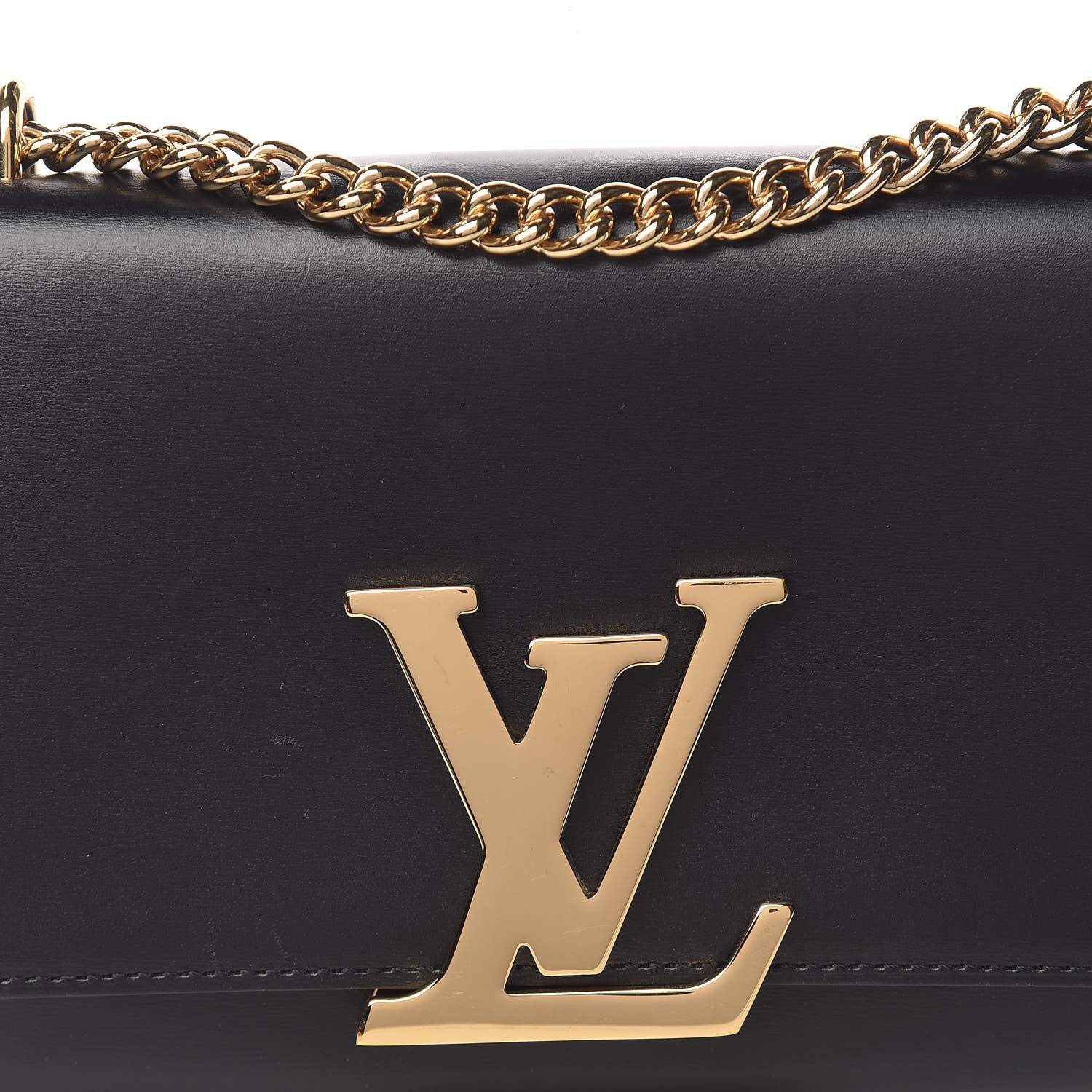Louis Vuitton Calfskin Chain Louise MM Black 11 of 13