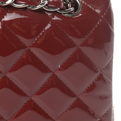 Chanel Patent Quilted Jumbo Double Flap Dark Red 12 of 20