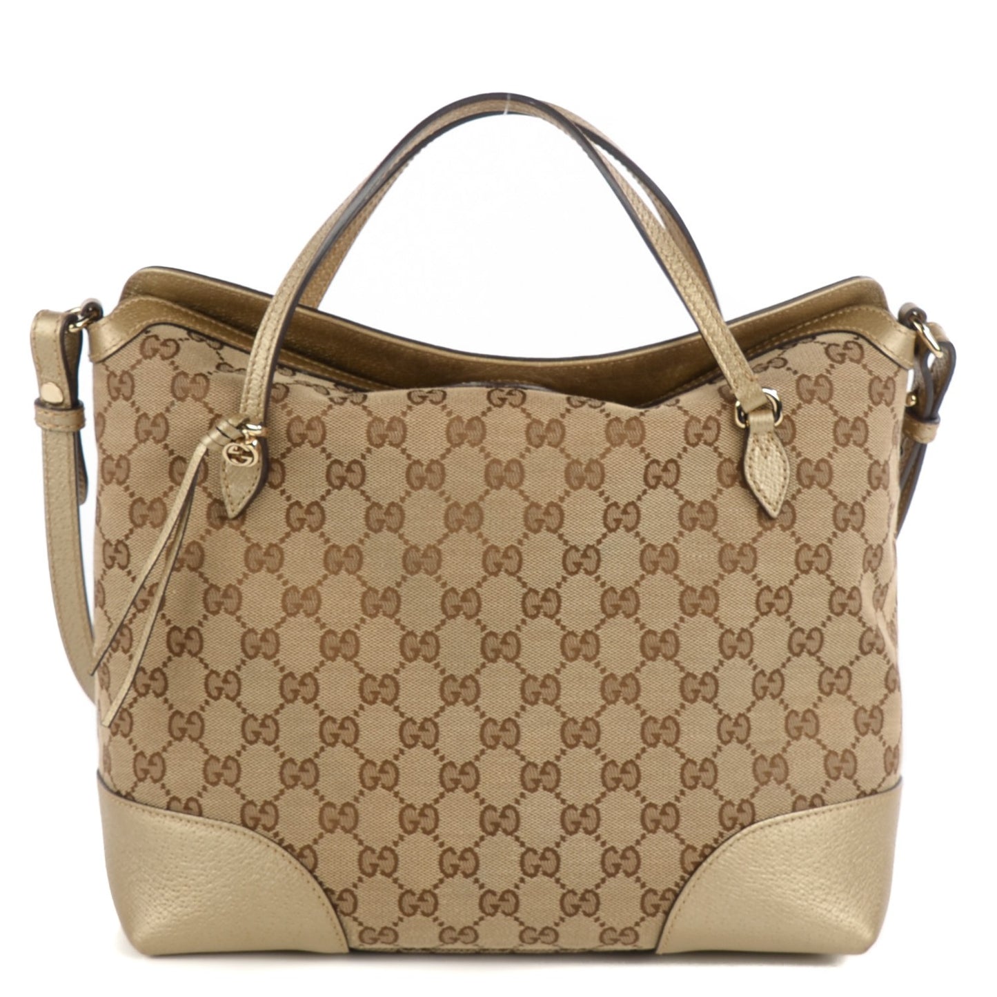 Monogram Medium Bree Foldover Tote Golden Beige