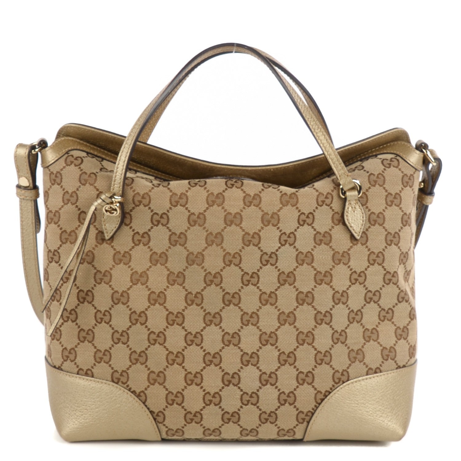 Gucci Monogram Medium Bree Foldover Tote Golden Beige 1 of 7