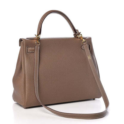 Hermes Togo Kelly Retourne 32 Etoupe 3 of 36