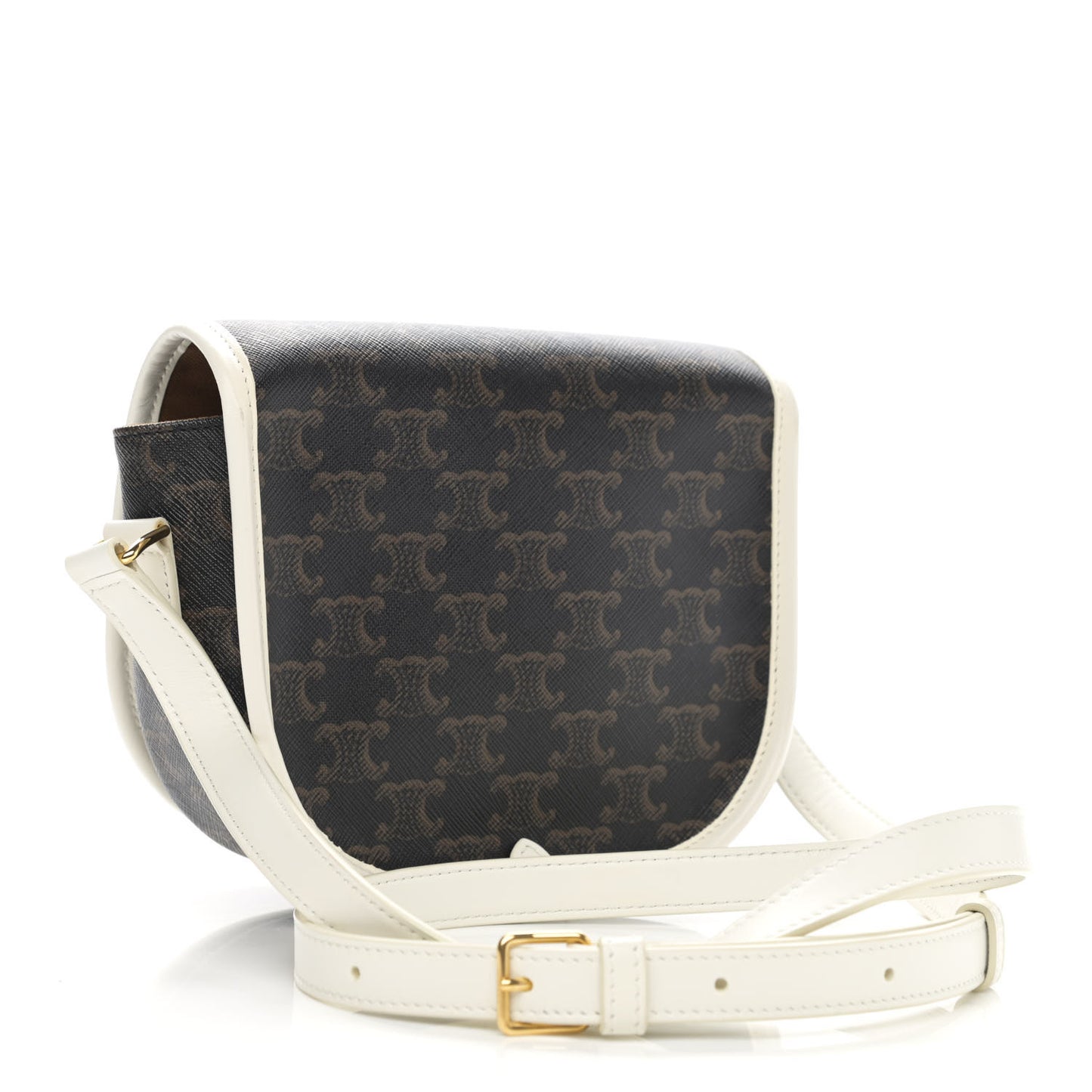Triomphe Canvas Medium Folco Bag White