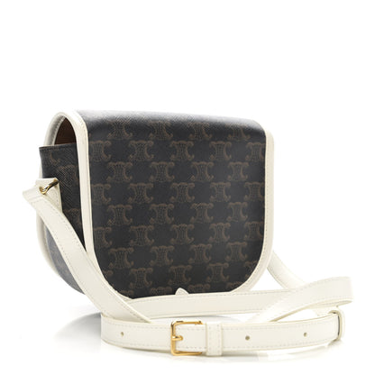 Celine Triomphe Canvas Medium Folco Bag White 2 of 11