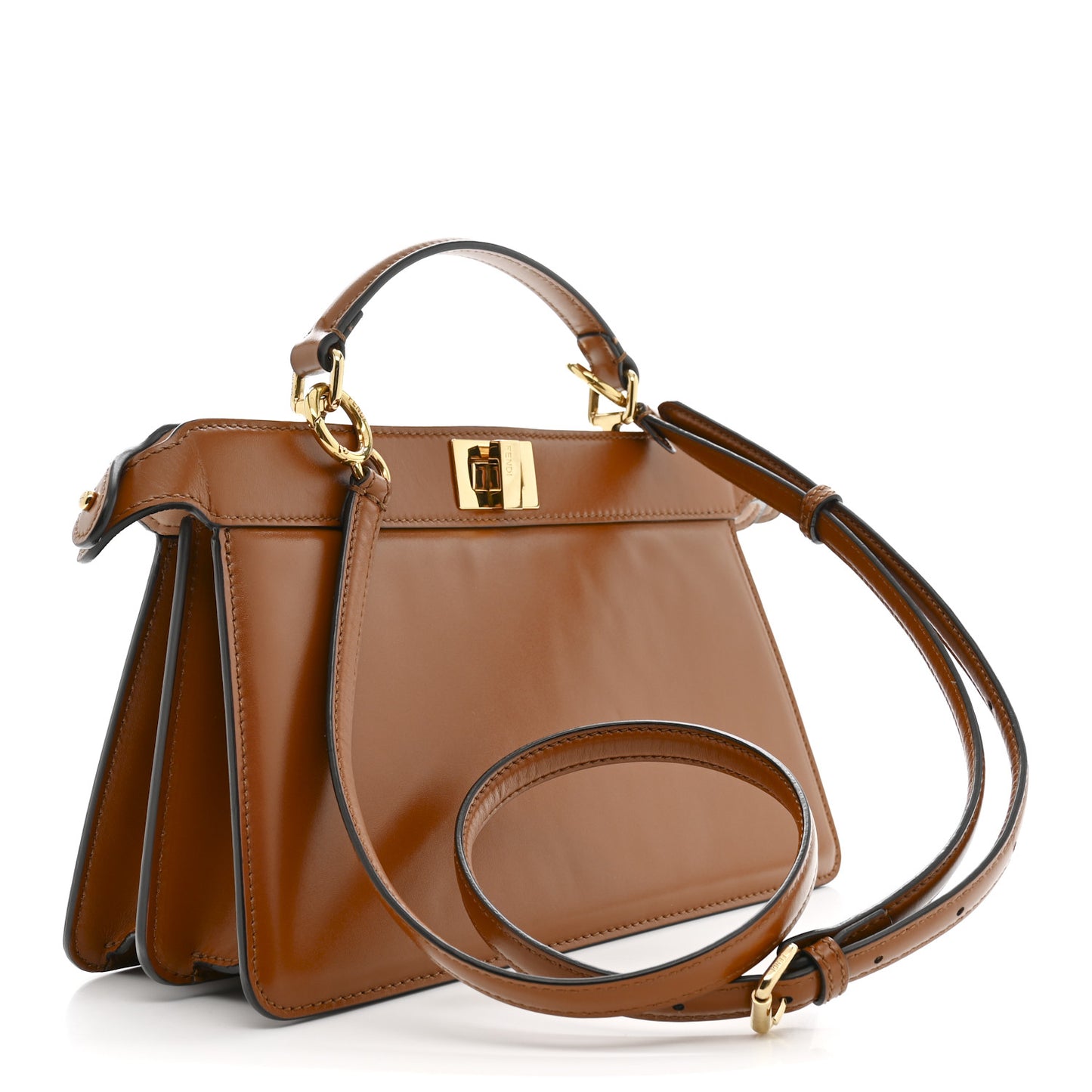 Vitello King Luxor Shiny Nappa Medium Peekaboo I SEE U East West Satchel Brandy Light Rose