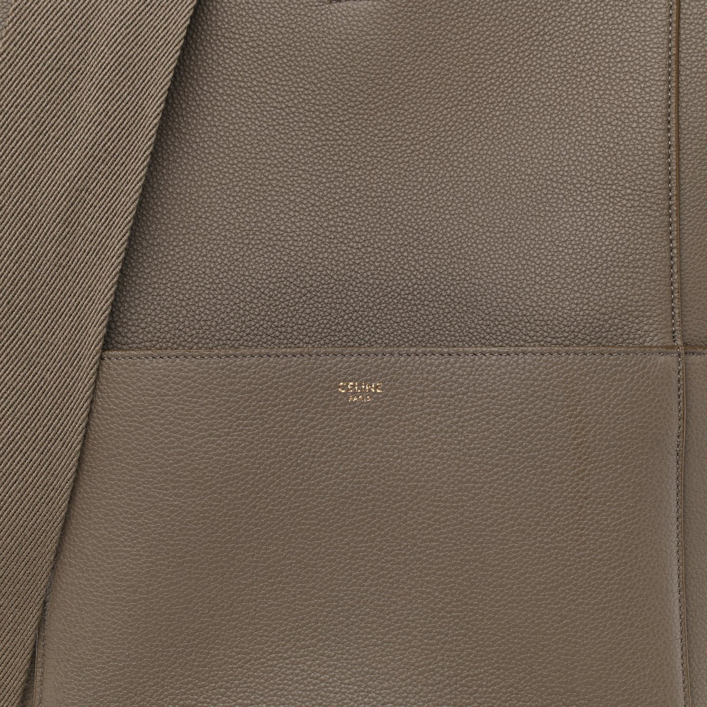 Soft Grained Calfskin Sangle Bucket Bag Taupe
