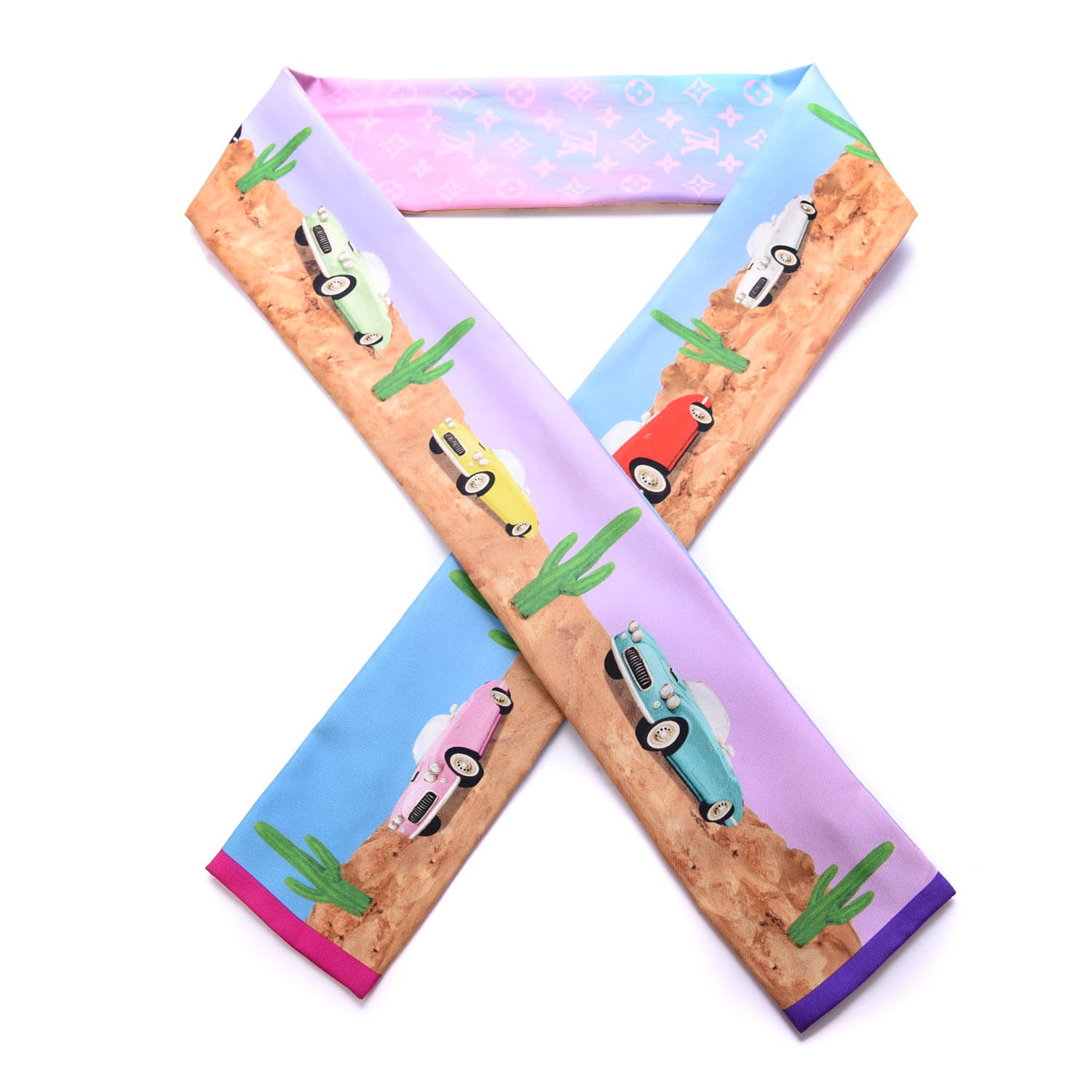 Louis Vuitton Silk Monogram Desperado Bandeau Blue 1 of 5