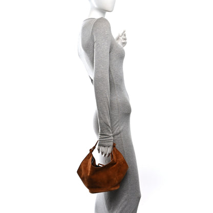 Khaite Suede Calfskin Mini Lotus Tote Caramel 2 of 9