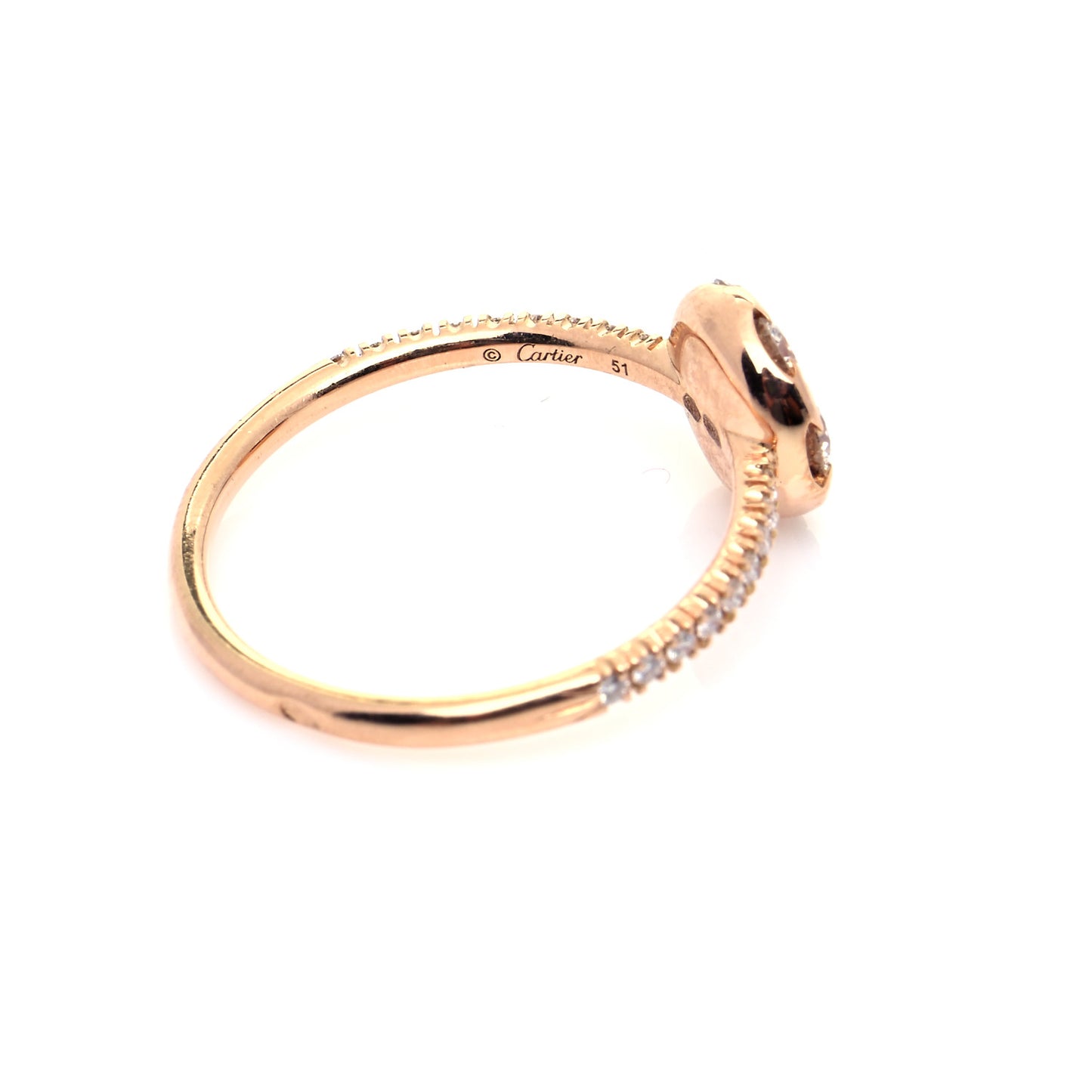 18K Pink Gold Diamond Etincelle De Cartier Cluster Ring 51 5.75