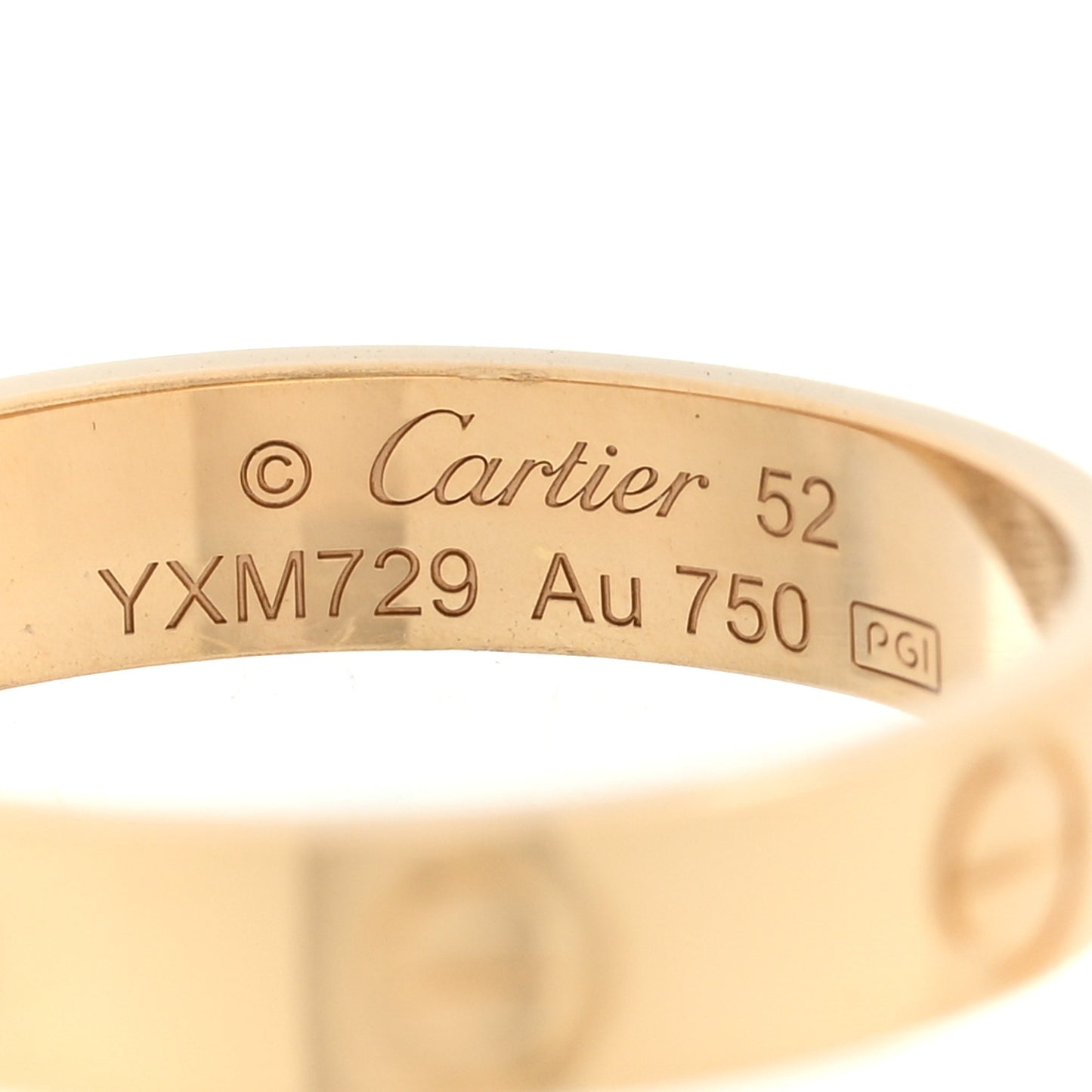 18K Yellow Gold 3.5mm LOVE Wedding Band Ring 52 6