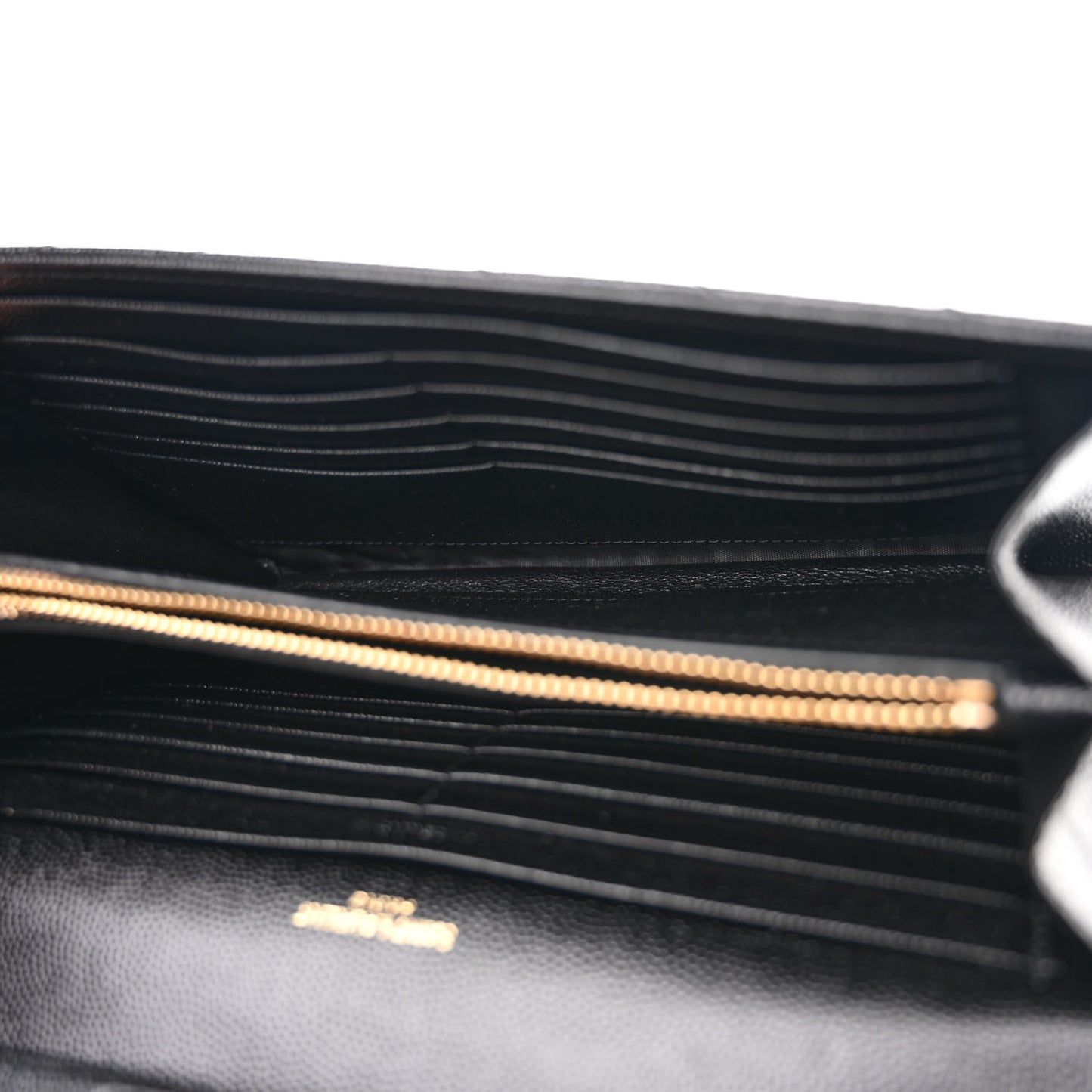 Grain De Poudre Matelasse Chevron Monogram Chain Wallet Black