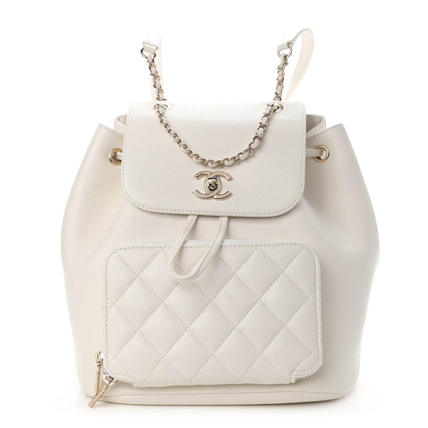Chanel Caviar Quilted Business Affinity Backpack White 1 of 10