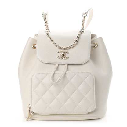 Chanel Caviar Quilted Business Affinity Backpack White 1 of 10