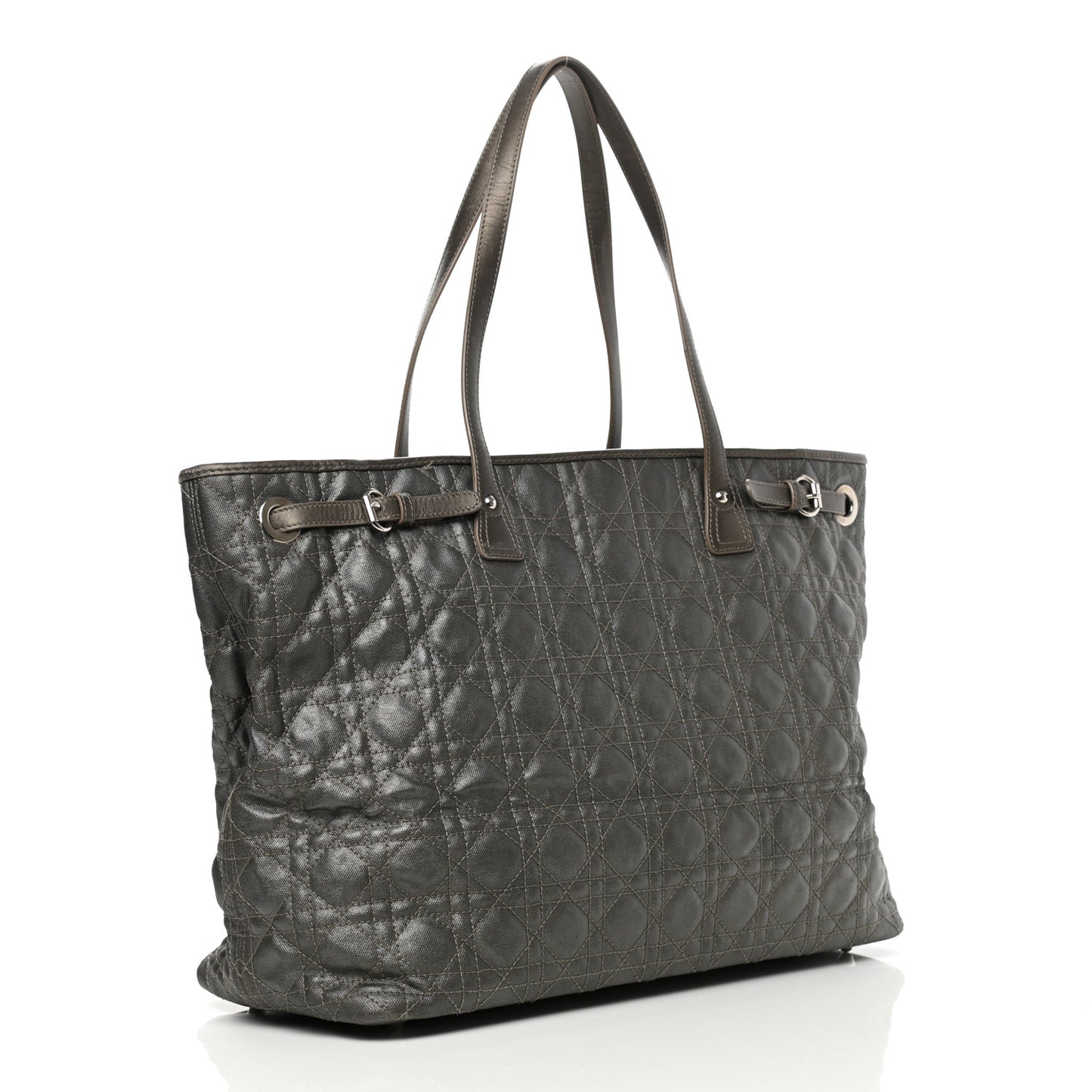 Coated Canvas Cannage Large Panarea Tote Grey
