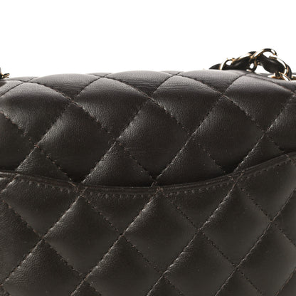 Chanel Lambskin Quilted Mini Rectangular Flap Dark Brown 11 of 12