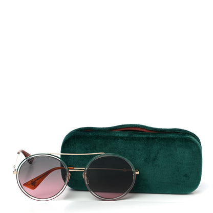 Gucci Round Sunglasses GG0061S Gold Green Red 7 of 7