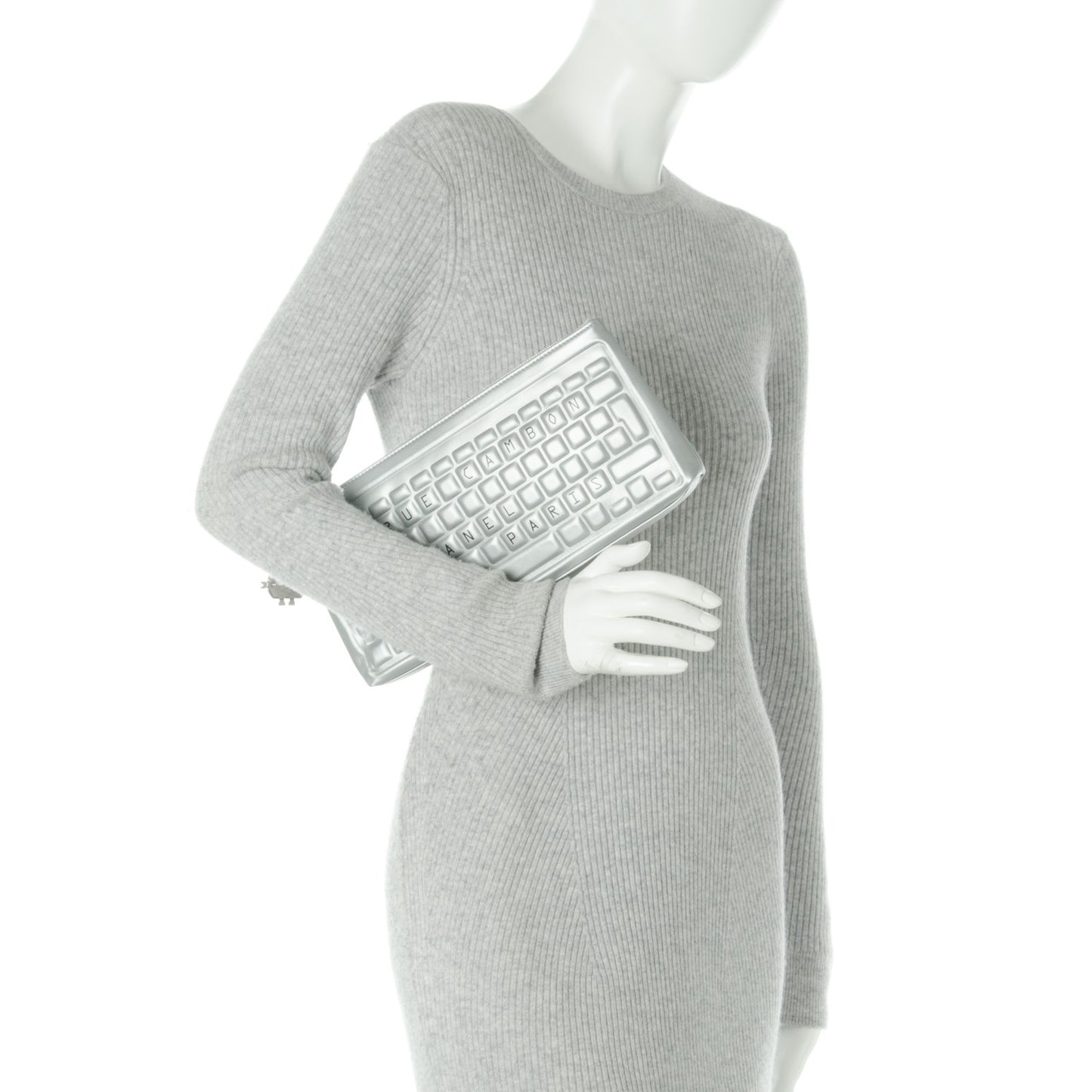 Metallic Calfskin Keyboard Pouch Silver