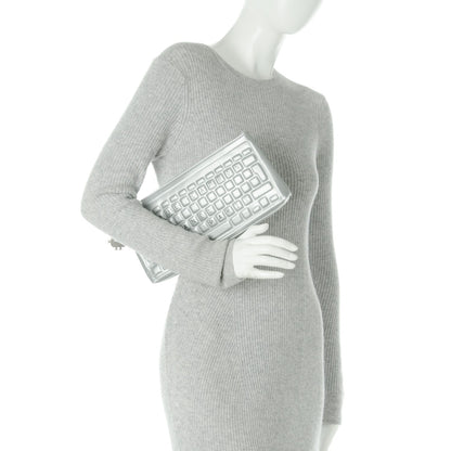 Chanel Metallic Calfskin Keyboard Pouch Silver 2 of 7