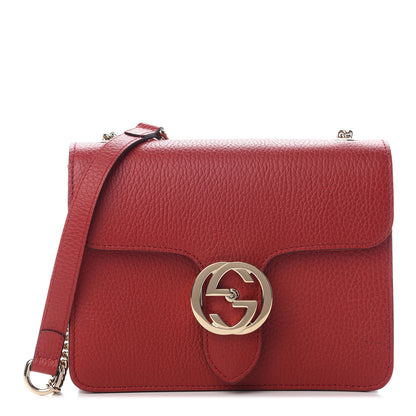 Gucci Dollar Calfskin Small Interlocking G Shoulder Bag Red 1 of 10