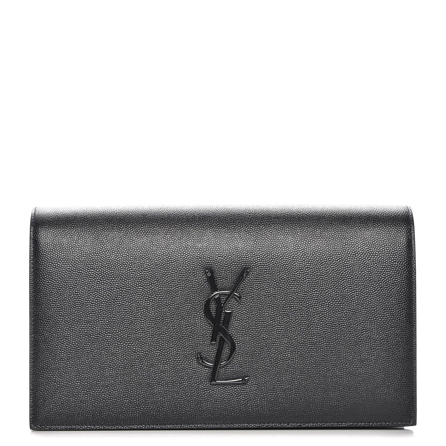 Saint Laurent Grain De Poudre Classic Monogram Kate Clutch Black 1 of 6