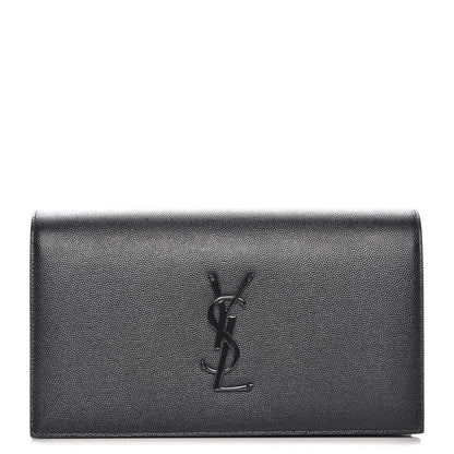 Saint Laurent Grain De Poudre Classic Monogram Kate Clutch Black 1 of 6