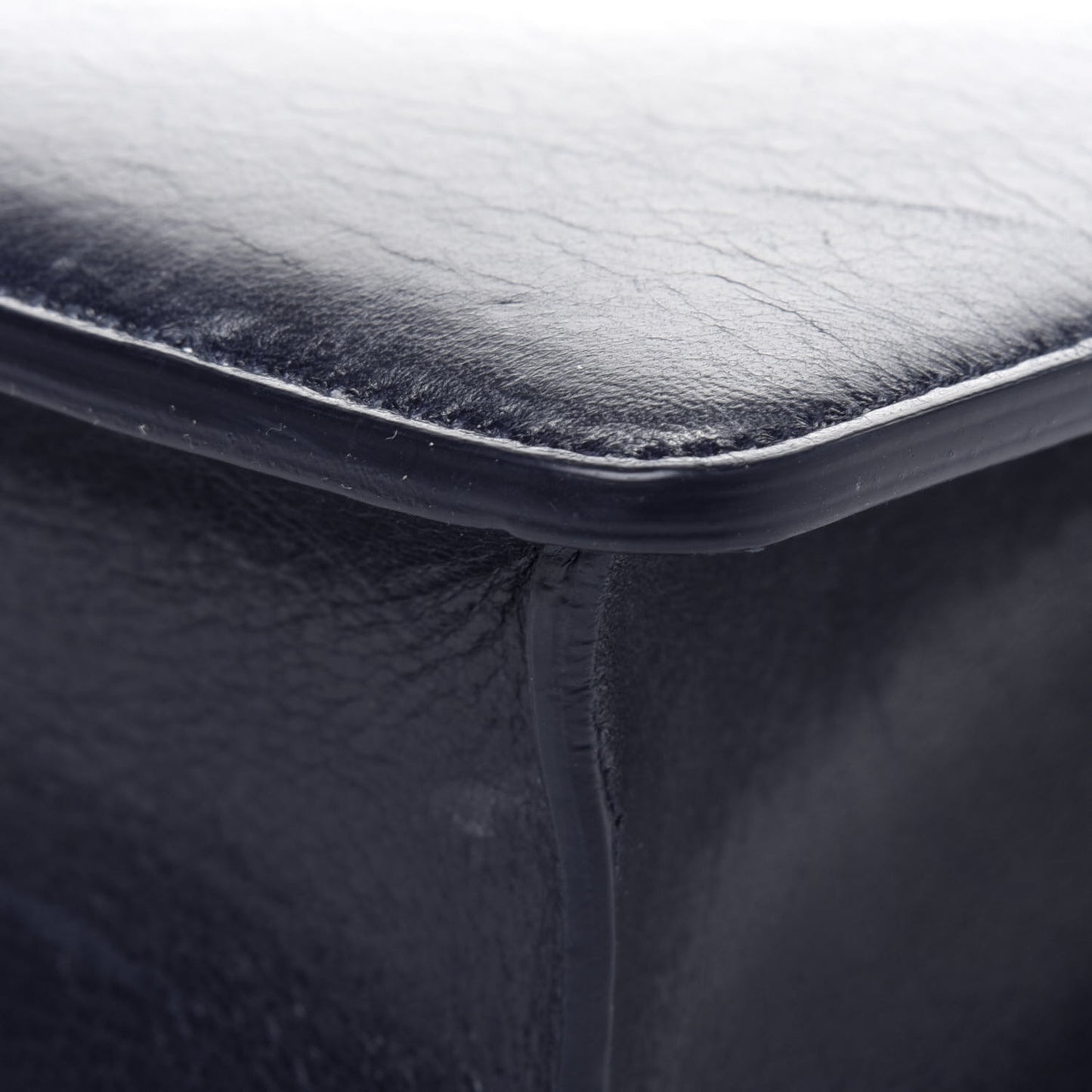 Shiny Crinkled Lambskin 30 Montaigne Flap Bag Indigo