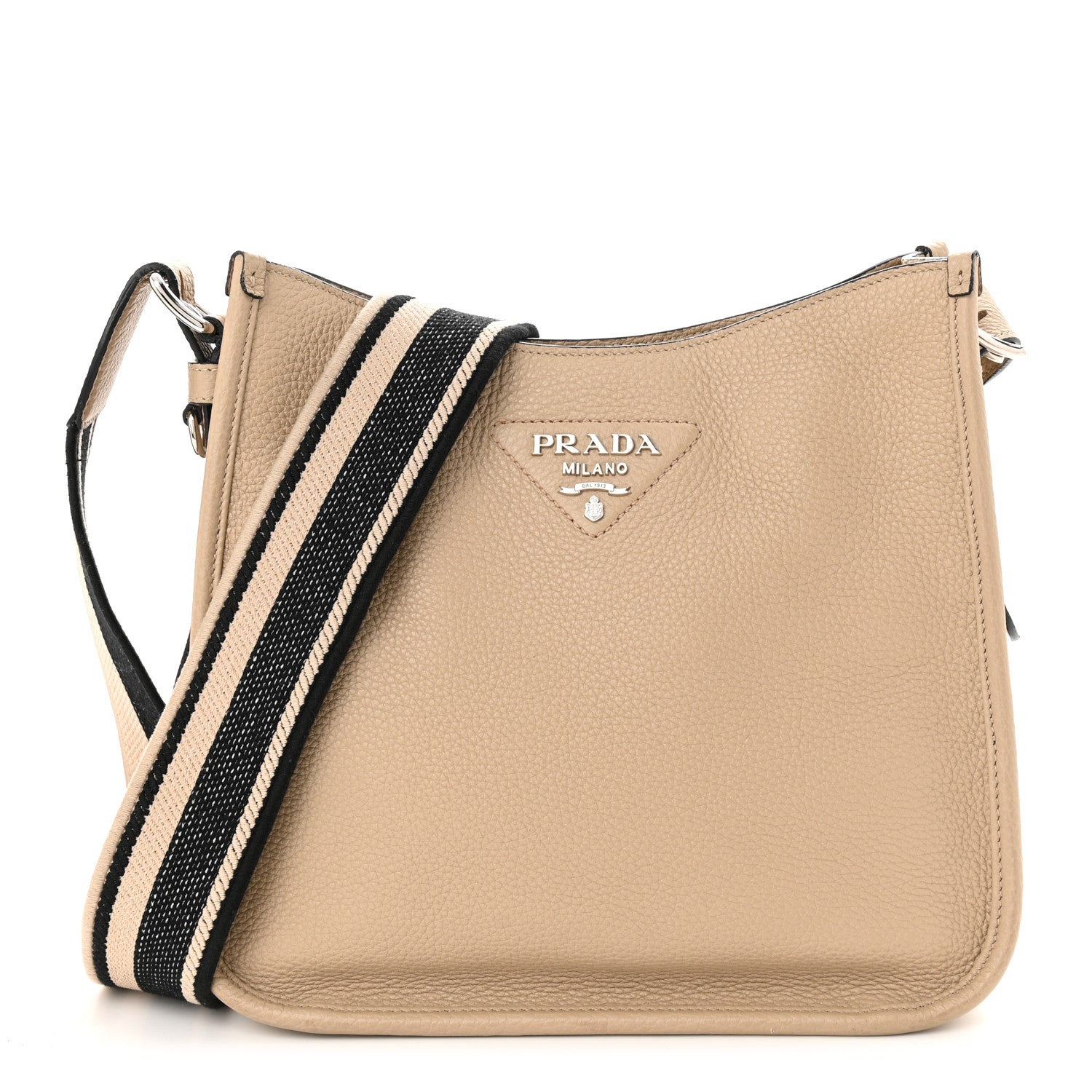 Prada Vitello Daino Soft Hobo Messenger Bag Sabbia 1 of 12