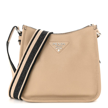 Prada Vitello Daino Soft Hobo Messenger Bag Sabbia 1 of 12