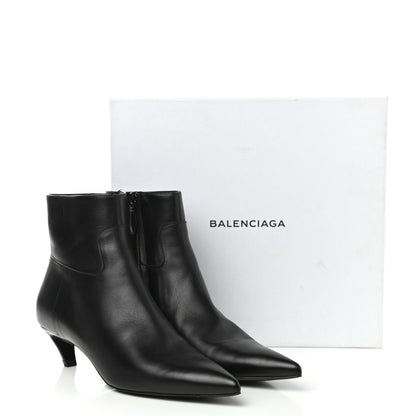 Balenciaga Calfskin Talon Slash Pointed Toe Ankle Boots 39 Black 9 of 9